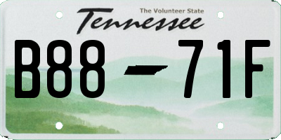 TN license plate B8871F