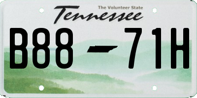 TN license plate B8871H