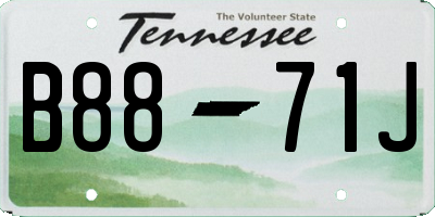 TN license plate B8871J