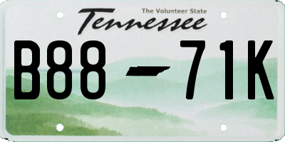 TN license plate B8871K