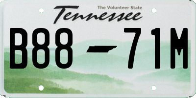 TN license plate B8871M