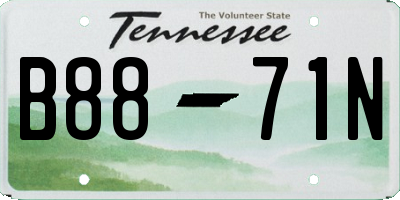 TN license plate B8871N