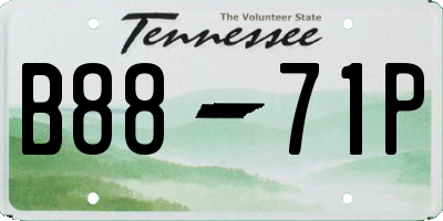 TN license plate B8871P