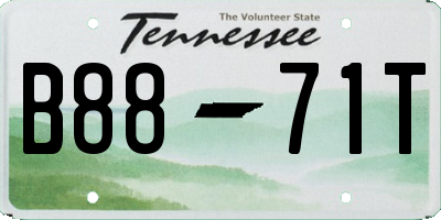 TN license plate B8871T