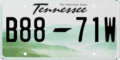 TN license plate B8871W