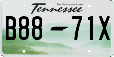 TN license plate B8871X