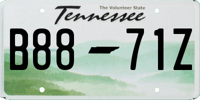 TN license plate B8871Z