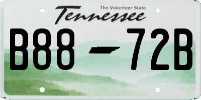 TN license plate B8872B