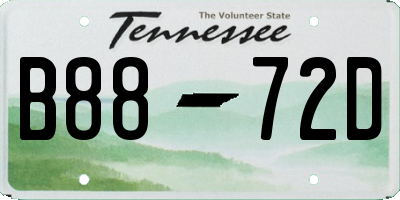 TN license plate B8872D
