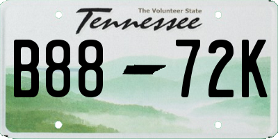 TN license plate B8872K