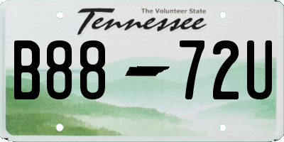 TN license plate B8872U