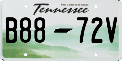 TN license plate B8872V