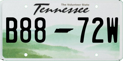 TN license plate B8872W