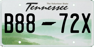 TN license plate B8872X