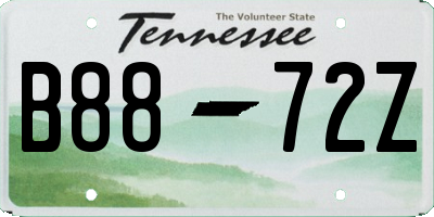 TN license plate B8872Z