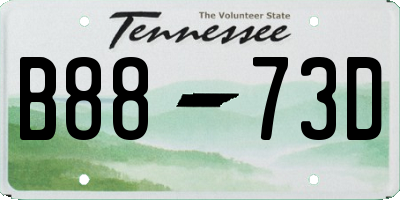 TN license plate B8873D