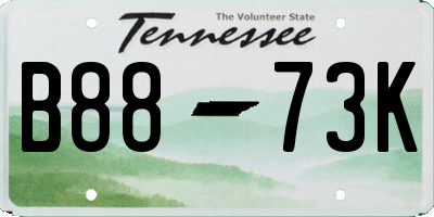 TN license plate B8873K