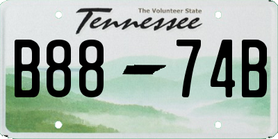 TN license plate B8874B
