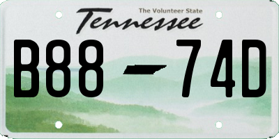 TN license plate B8874D
