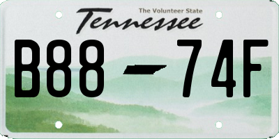 TN license plate B8874F