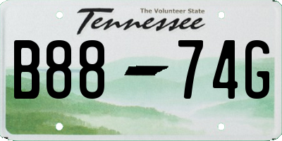 TN license plate B8874G
