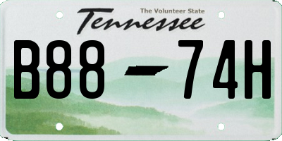TN license plate B8874H