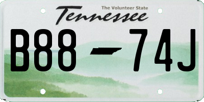 TN license plate B8874J
