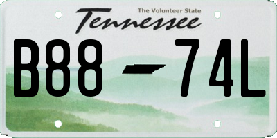TN license plate B8874L