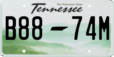 TN license plate B8874M
