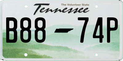 TN license plate B8874P