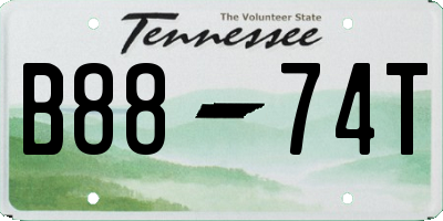 TN license plate B8874T