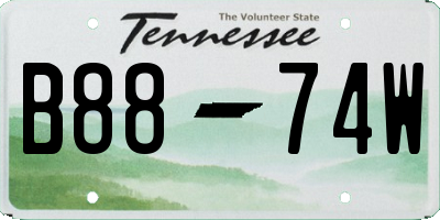 TN license plate B8874W