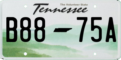 TN license plate B8875A