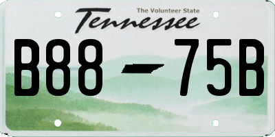 TN license plate B8875B