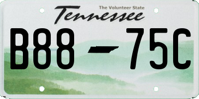 TN license plate B8875C