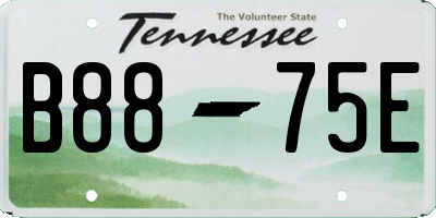 TN license plate B8875E