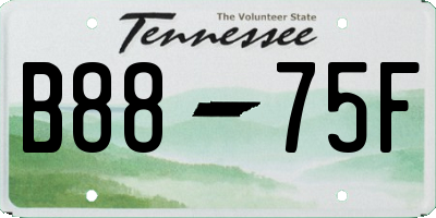 TN license plate B8875F