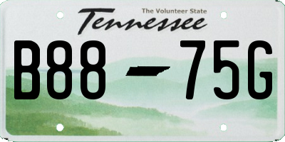 TN license plate B8875G