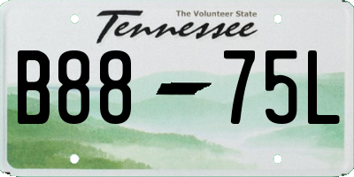 TN license plate B8875L