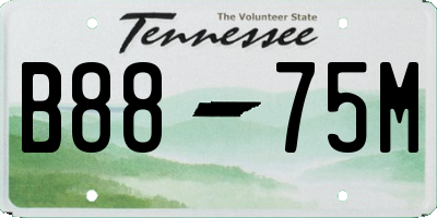 TN license plate B8875M