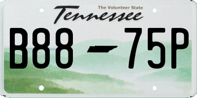 TN license plate B8875P