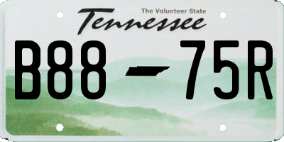 TN license plate B8875R