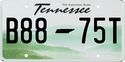 TN license plate B8875T