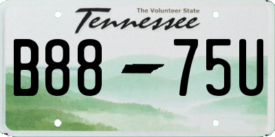 TN license plate B8875U