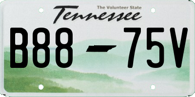 TN license plate B8875V