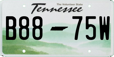TN license plate B8875W
