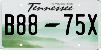 TN license plate B8875X