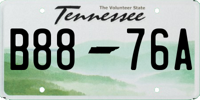TN license plate B8876A