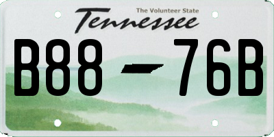 TN license plate B8876B