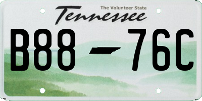 TN license plate B8876C